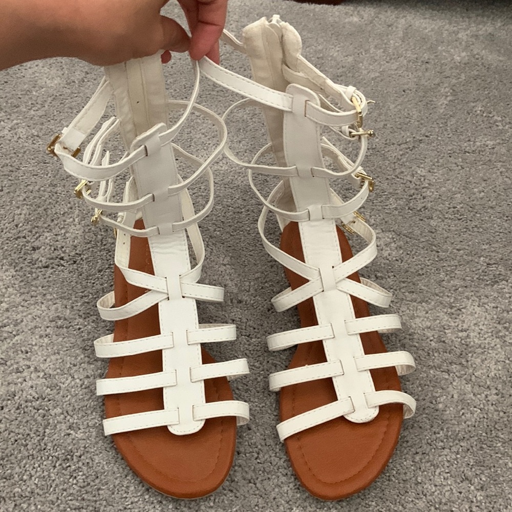White gladiator sandals